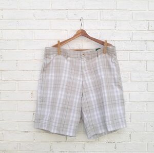 Pro Tour Plaid Golf Shorts size 38 Tan